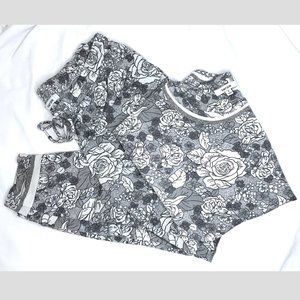 Kensie Grey Floral Pajama Set LIKE NEW